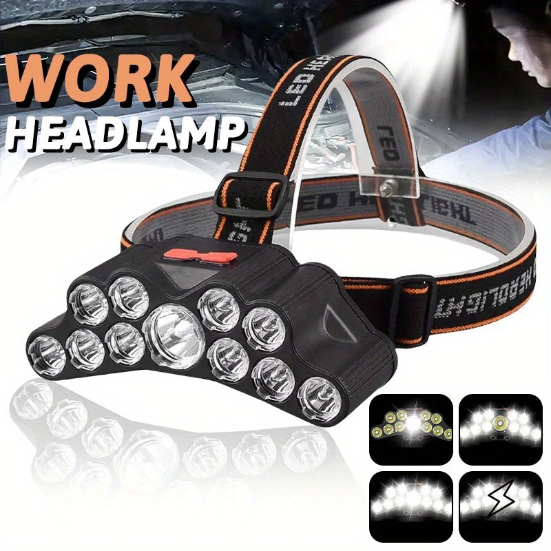Renewable Energy Battery - 11 LED Headlamp Strong Light Head