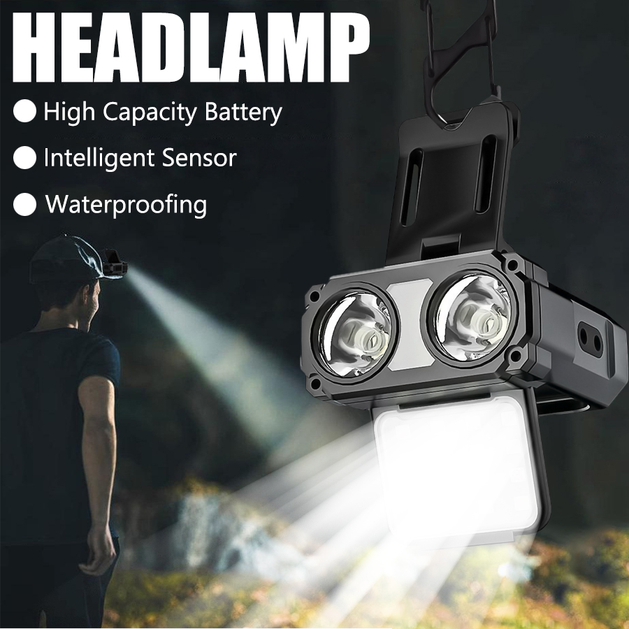 Renewable Energy Battery - Sensor COB LED Headlamp Cap Clip