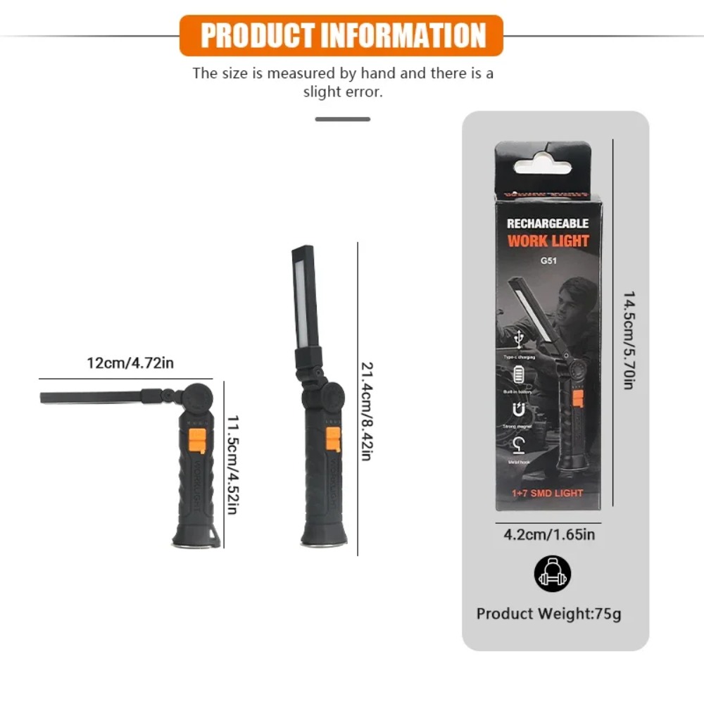 Portable COB LED Flashlight US - Renewable Energy Battery recension och pris
