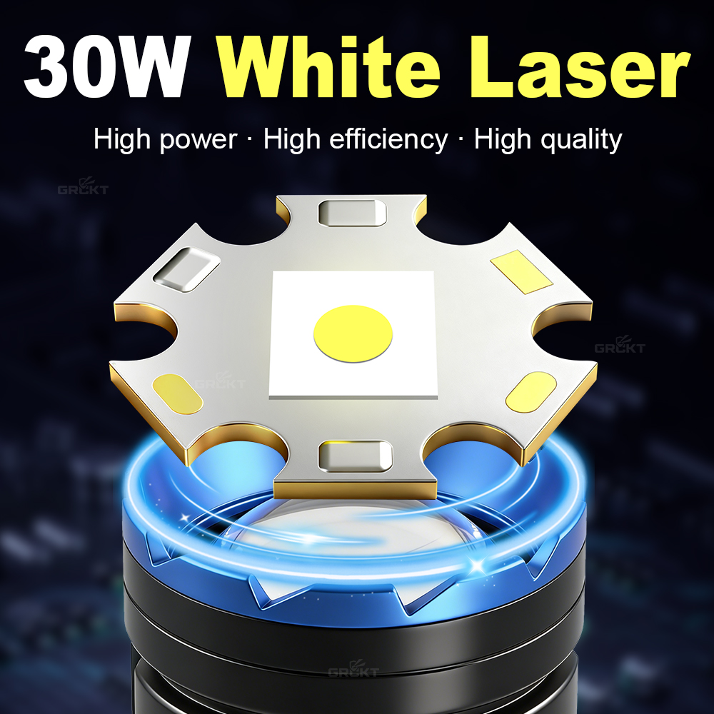 White Laser Camping Flashlight - Renewable Energy Battery recension och pris