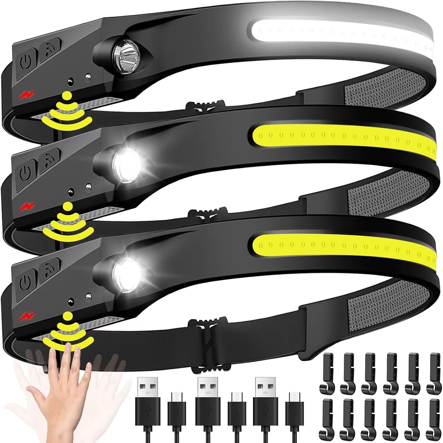 Sensor Headlamp LED Head Flash - Renewable Energy Battery recension och pris